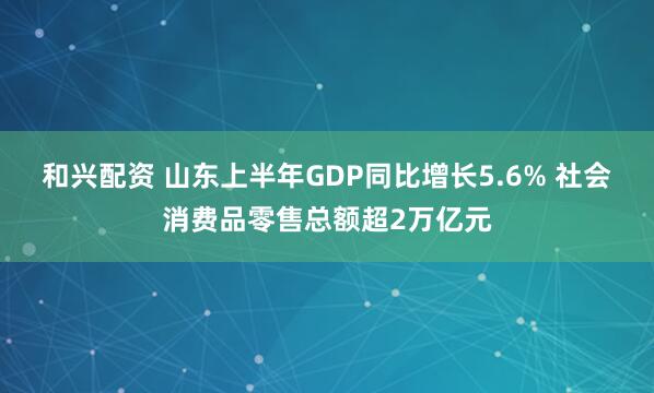 和兴配资 山东上半年GDP同比增长5.6% 社会消费品零售总额超2万亿元